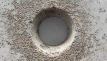 Spannstelle ausgeblutet